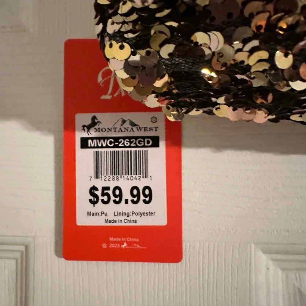 NWT Montana West small evening bag. Blingy/sparkly gold in color. - Picture 6 of 6